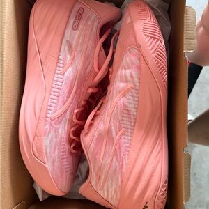Pink puma basketball shoes